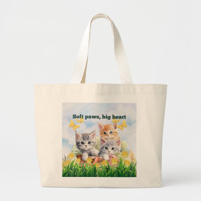 Kitten Theme Jumbo Tote Bag (Front)