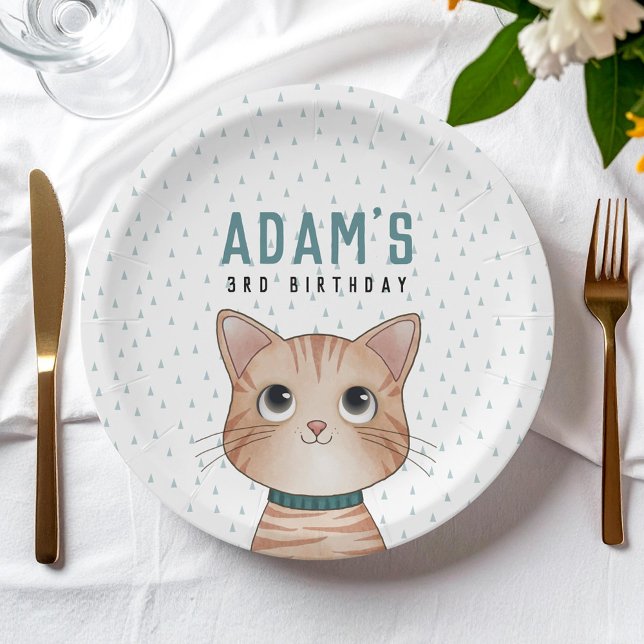 Kitten themed birthday for an adorable party paper paper plate (Creator Uploaded)