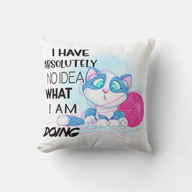 Kitten Throw Pillow (Front)