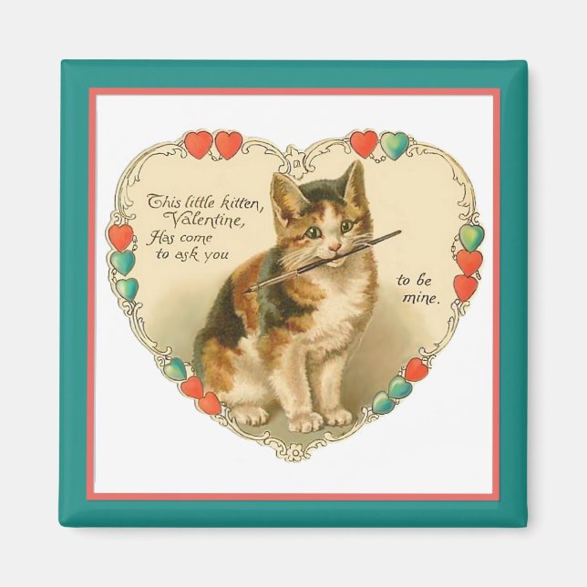 Kitten Valentine Magnet (Front)