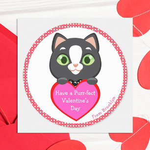 Kitten Valentine's Day Classic Round Sticker