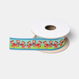 kitten violinists trio satin ribbon