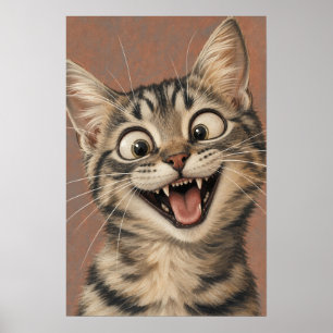 Kitten Wall Art — Funny Painterly Portrait