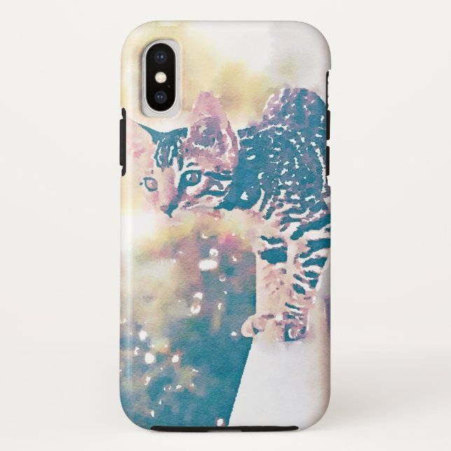 Kitten Watercolor Phone Case iPhone (Back)