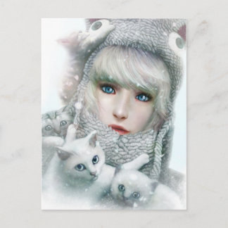 Kitten Winter Postcard
