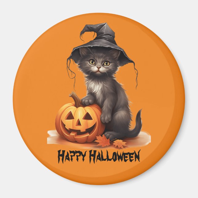 Kitten Witch Magnet (Front)