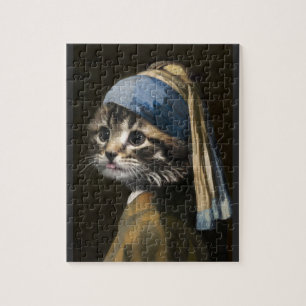 Kitten with a Pearl Earring Puzzle