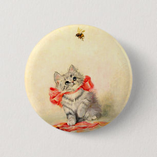 Kitten with a Red Ribbon 6 Cm Round Badge
