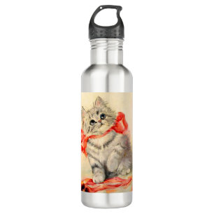 Kitten with a Red Ribbon 710 Ml Water Bottle