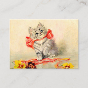Kitten with a Red Ribbon Enclosure Card