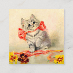 Kitten with a Red Ribbon Enclosure Card