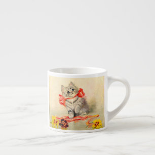 Kitten with a Red Ribbon Espresso Cup