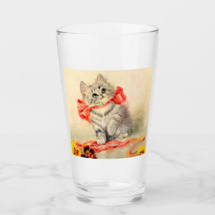 Kitten with a Red Ribbon Glass