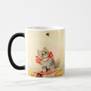 Kitten with a Red Ribbon Magic Mug