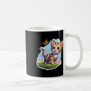 Kitten With Blue Eyes And Butterfly Perfect Summer Coffee Mug