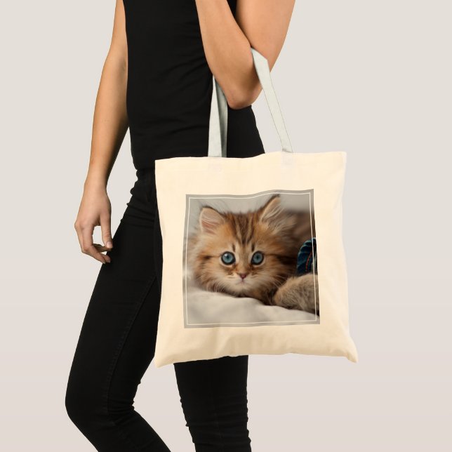 Kitten With Blue Eyes Tote Bag (Front (Product))