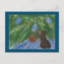 Kitten with Holiday Tree