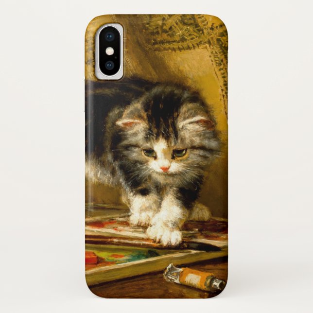 Kitten with Paint and Brushes Case-Mate iPhone Case (Back)
