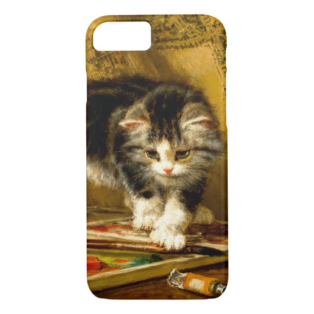 Kitten with Paint and Brushes Case-Mate iPhone Case (Back)