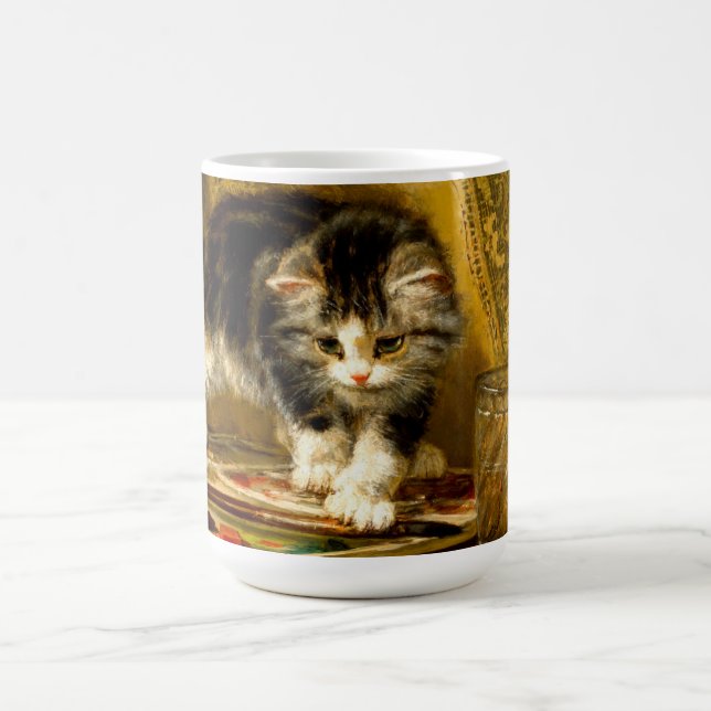 Kitten with Paint and Brushes Coffee Mug (Center)