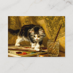 Kitten with Paint and Brushes Enclosure Card