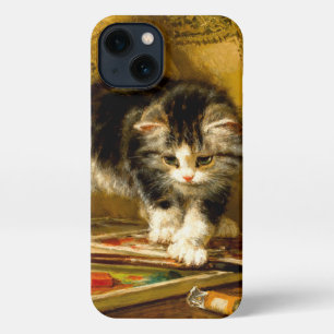 Kitten with Paint and Brushes iPhone 13 Case