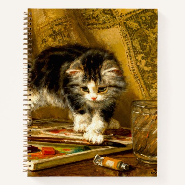 Kitten with Paint and Brushes Notebook (Front)