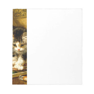 Kitten with Paint and Brushes Notepad
