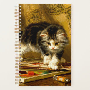 Kitten with Paint and Brushes Planner