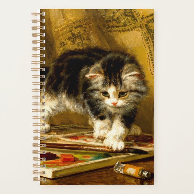Kitten with Paint and Brushes Planner (Front)