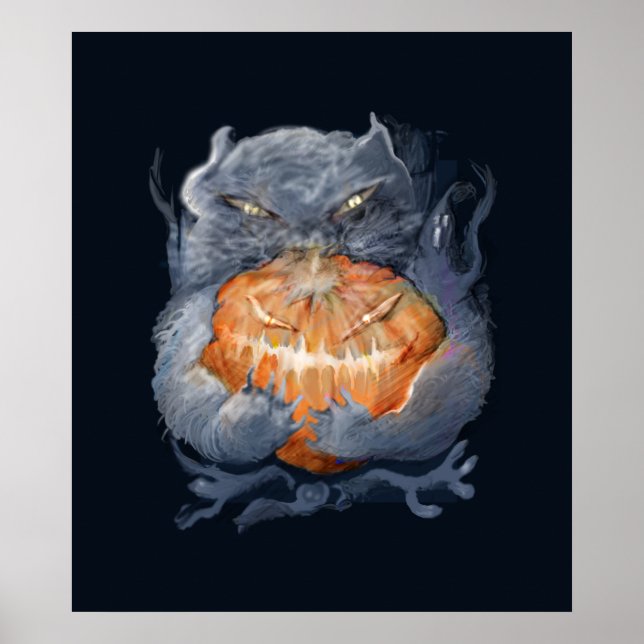 ** kitten with pumpkin ** poster (Front)