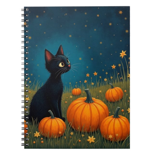 Kitten with Pumpkins Notebook (Front)