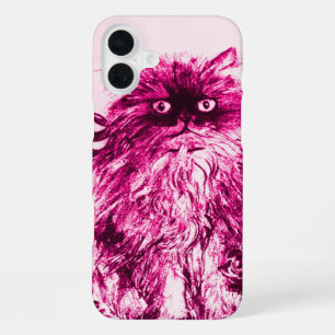 KITTEN WITH ROSES ,Pink Fuchsia White iPhone Case