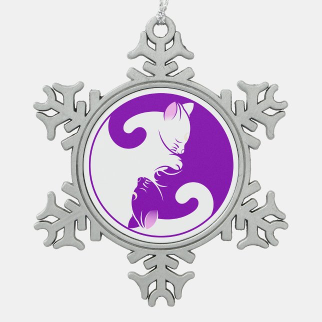 kitten yin yang pewter ornament (Front)