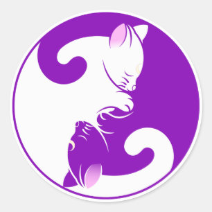 kitten yin yang stickers