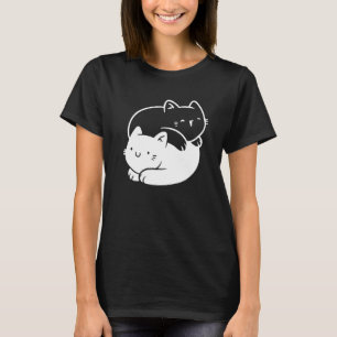 Kitten Yin Yang Symbol Cute Cat Yoga Buddhist Blac T-Shirt