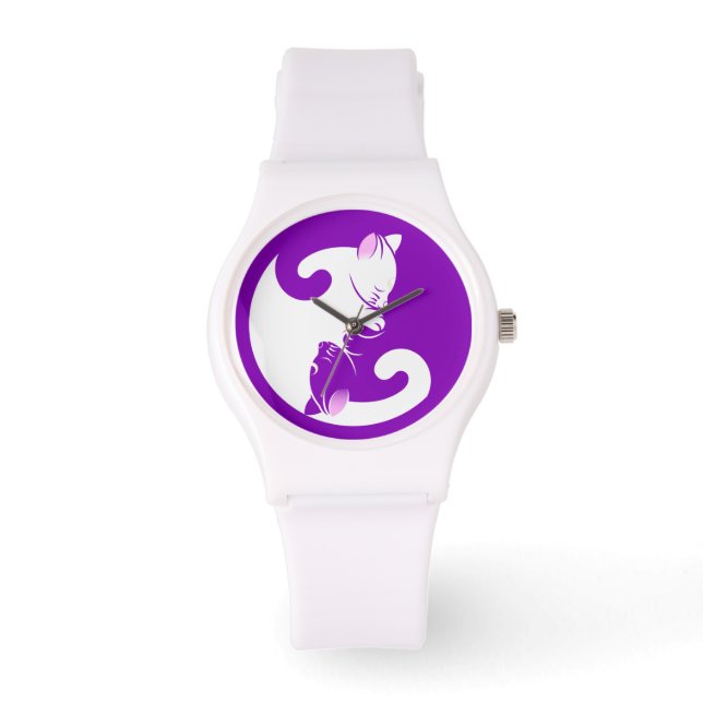 kitten yin yang watch (Front)