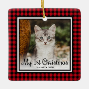 Kitten's 1st Christmas Ceramic Ornament