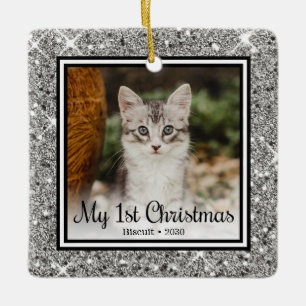 Kitten's 1st Christmas Ceramic Ornament