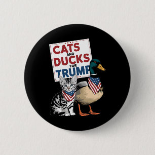 Kittens And Ducks For Trump Cats And Ducks For Tru 6 Cm Round Badge