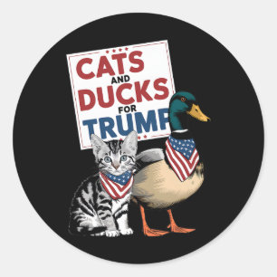 Kittens And Ducks For Trump Cats And Ducks For Tru Classic Round Sticker