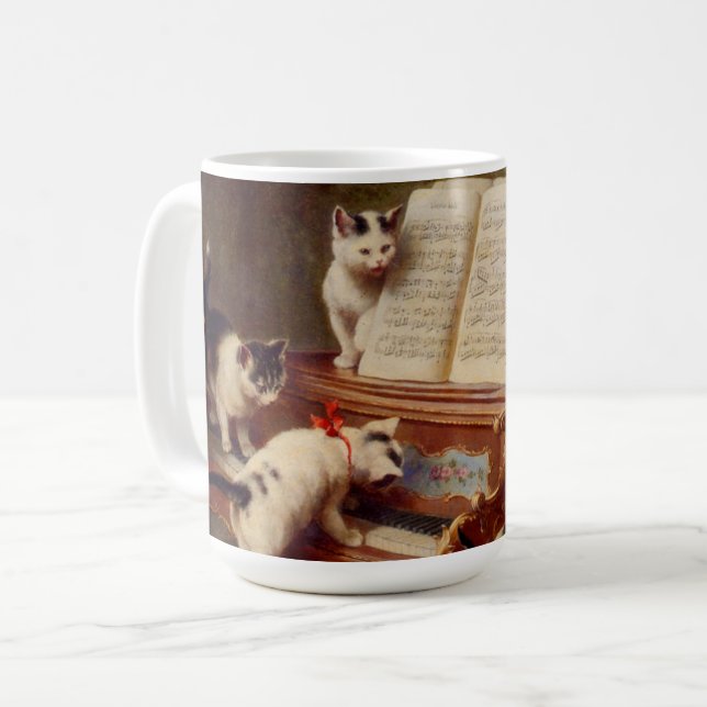 Kittens and Piano Coffee Mug (Front Left)
