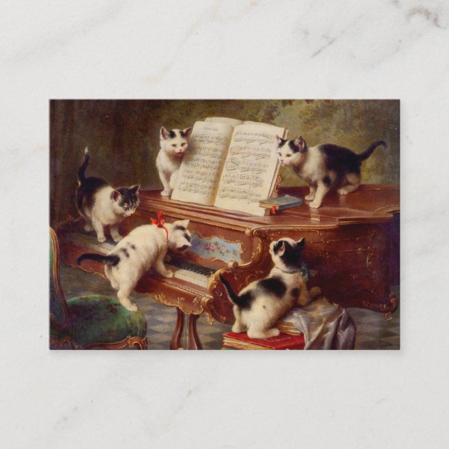Kittens and Piano Enclosure Card (Front)