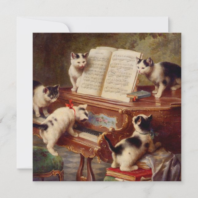Kittens and Piano Invitation (Front)