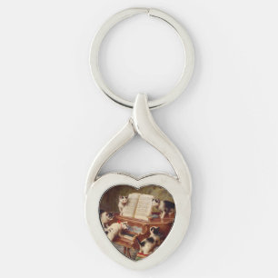 Kittens and Piano Key Ring