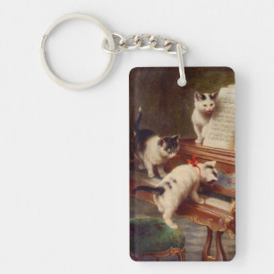 Kittens and Piano Key Ring
