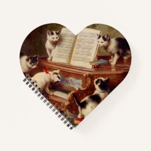 Kittens and Piano Notebook