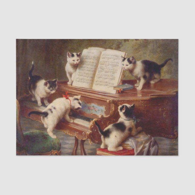 Kittens and Piano Tissue Paper (Front)