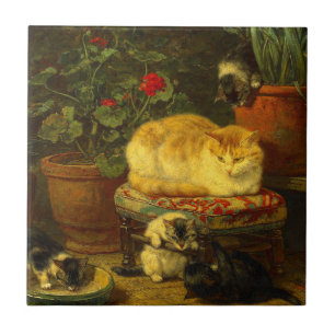 Kittens at Play Ceramic Tile