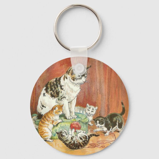 Kittens at play key ring (Front)